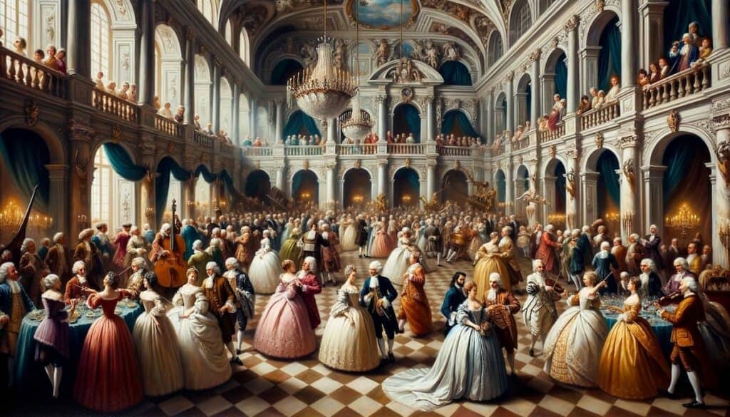 historical and cultural art prompt - grand ball during the renaissance period