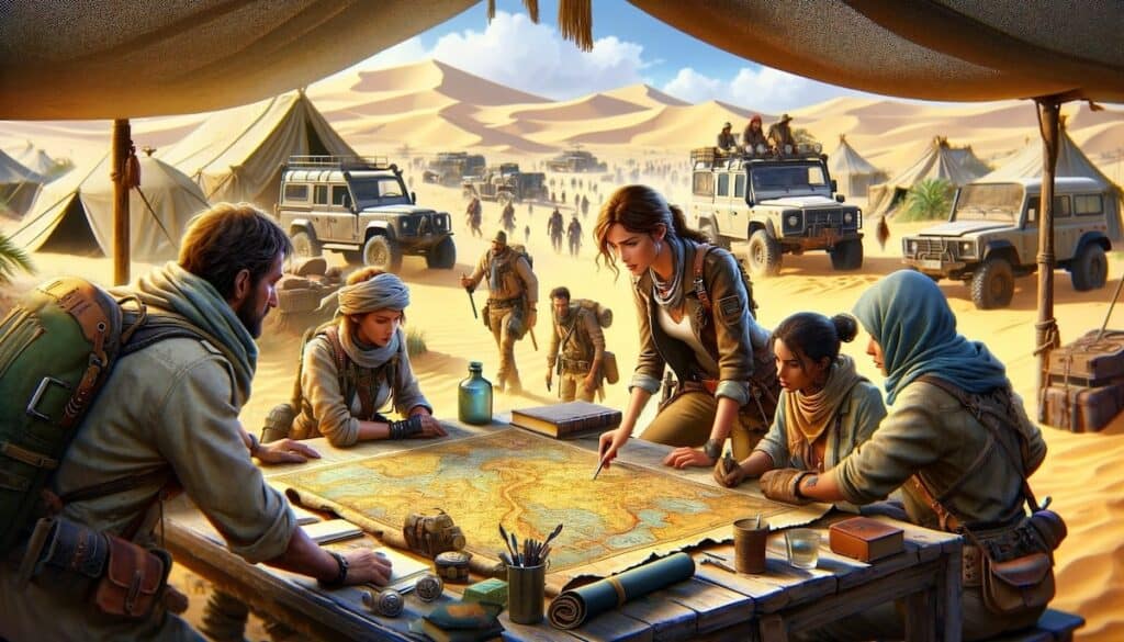 action and adventure role play prompt the desert artifact