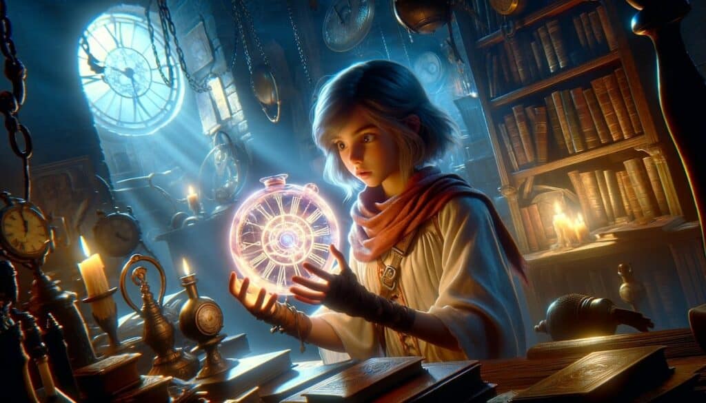 fantasy and sci-fi role play prompt the crystal of time